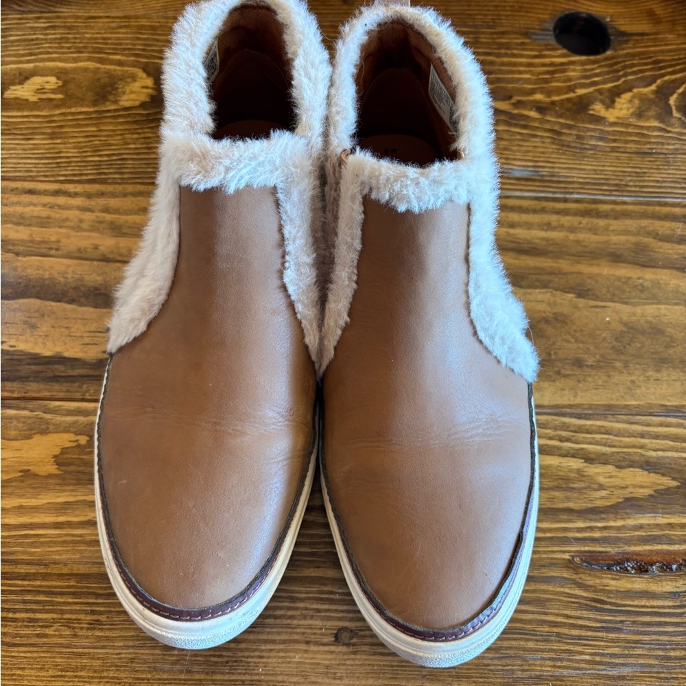 Brown Leather Slip-On Shoes